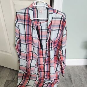 Victoria's Secret Pink and Blue Plaid Pajamas